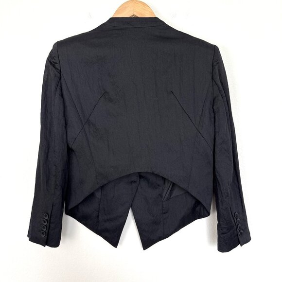 Helmut Lang Puckered Satin Smoking Tuxedo Jacket Womens 4 Classic Preppy Luxury - Picture 6 of 9